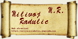 Milivoj Radulić vizit kartica